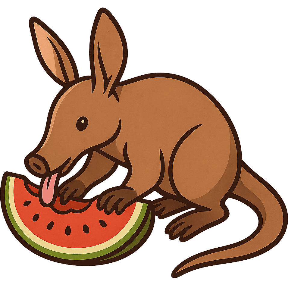 Aardvark Eating Melon