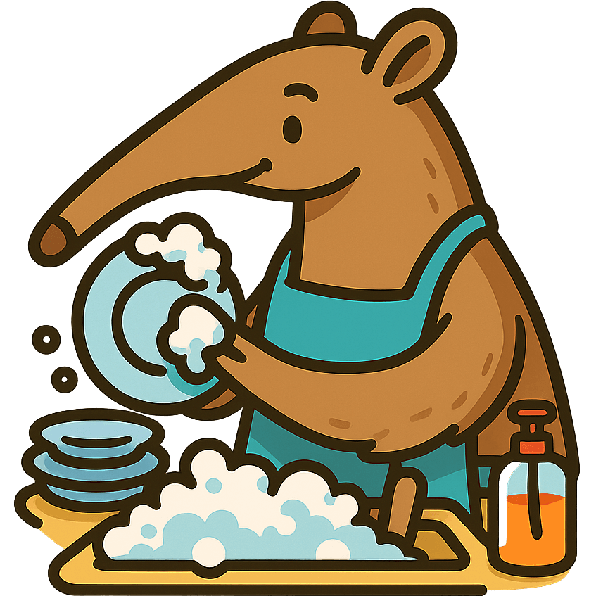Anteater Does the Dishes
