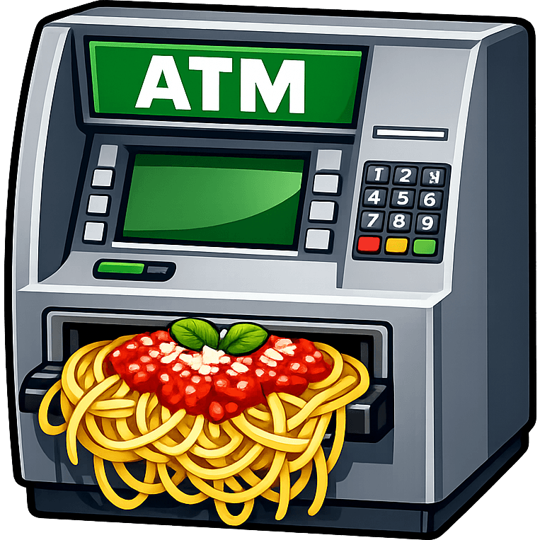 ATM Dispenses Spaghetti
