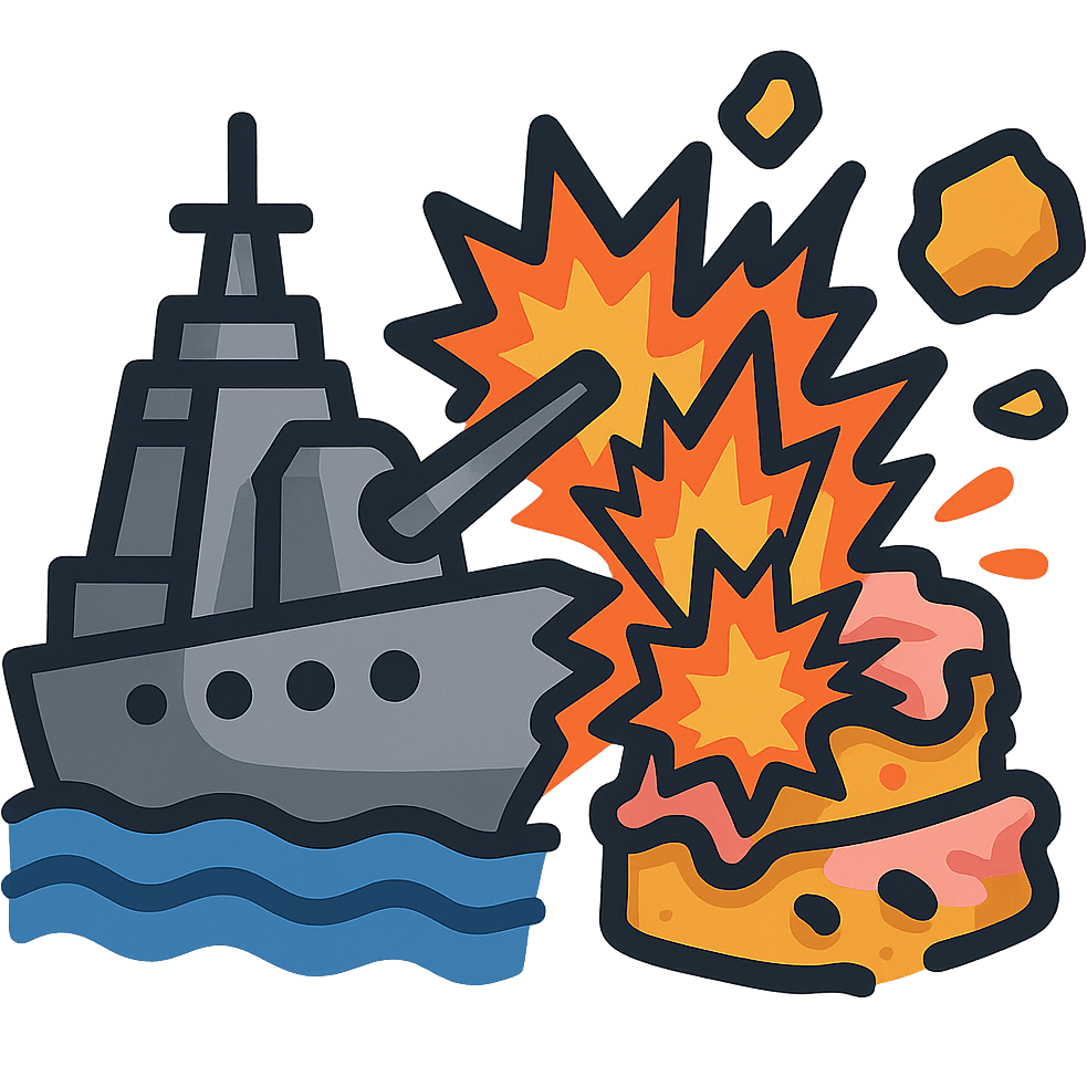Battleship Attacks Cake