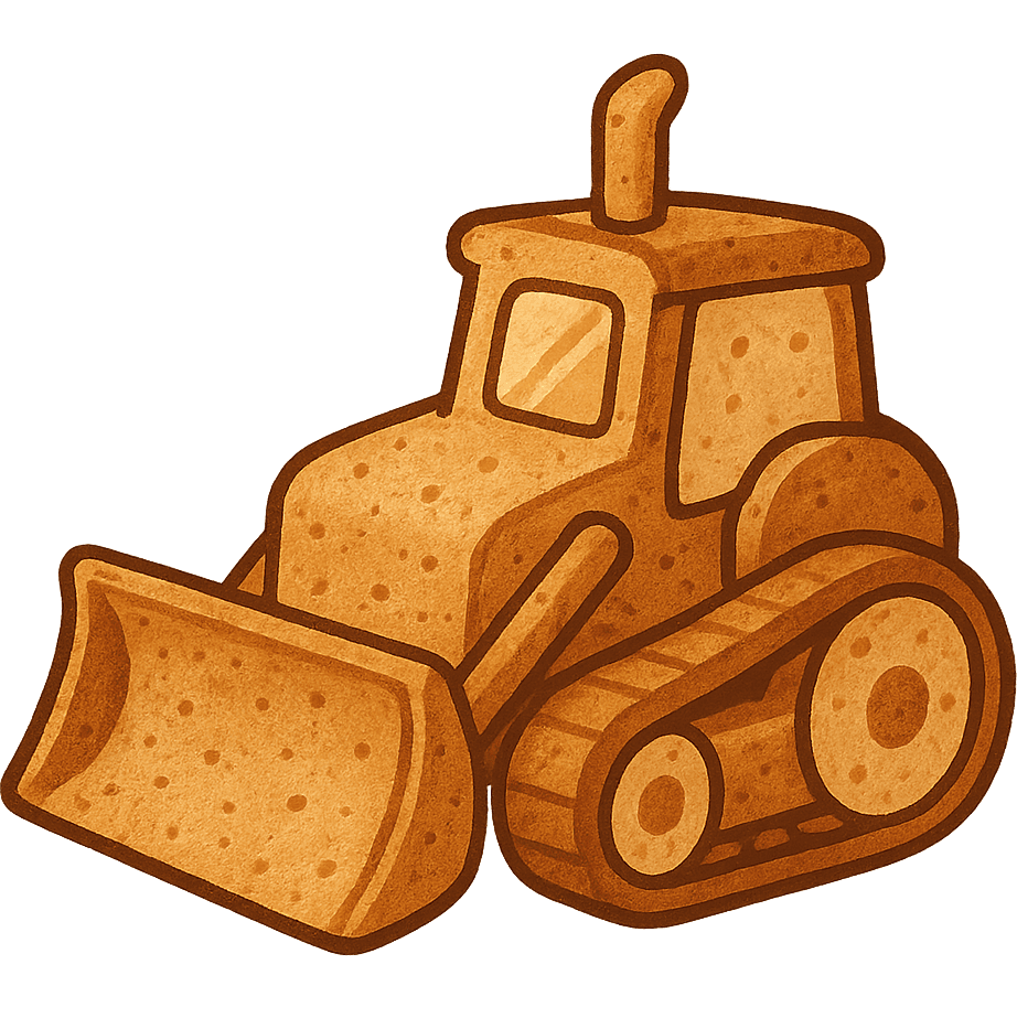 Bulldozer Made of Bread