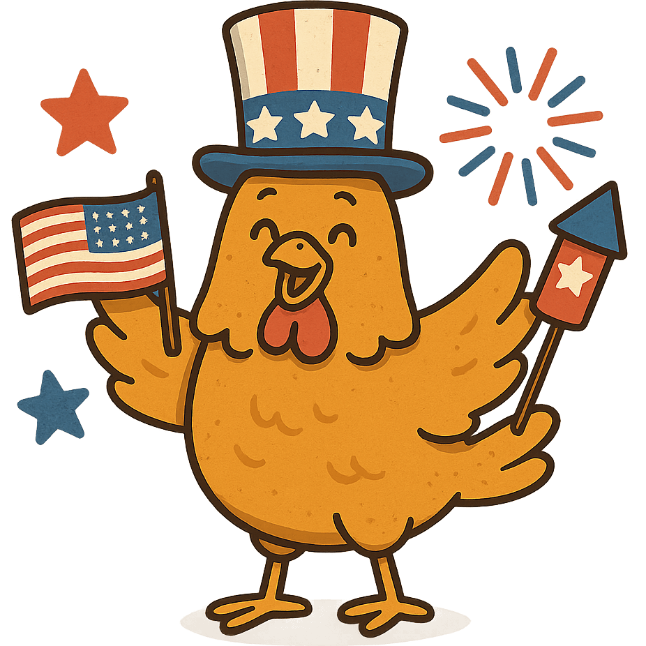 Chicken Celebrates Independence Day