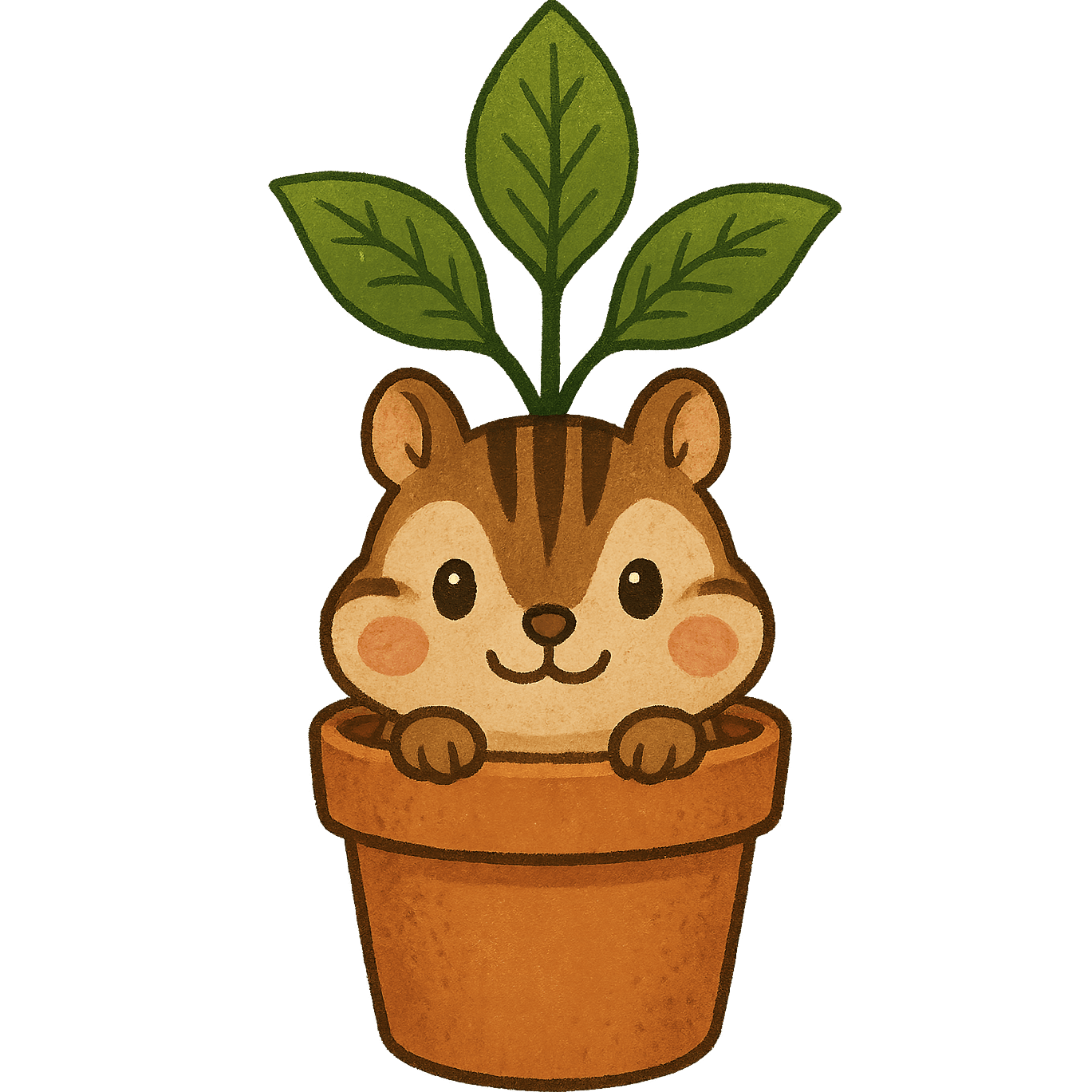 Chipmunk Pretending to be a Plant