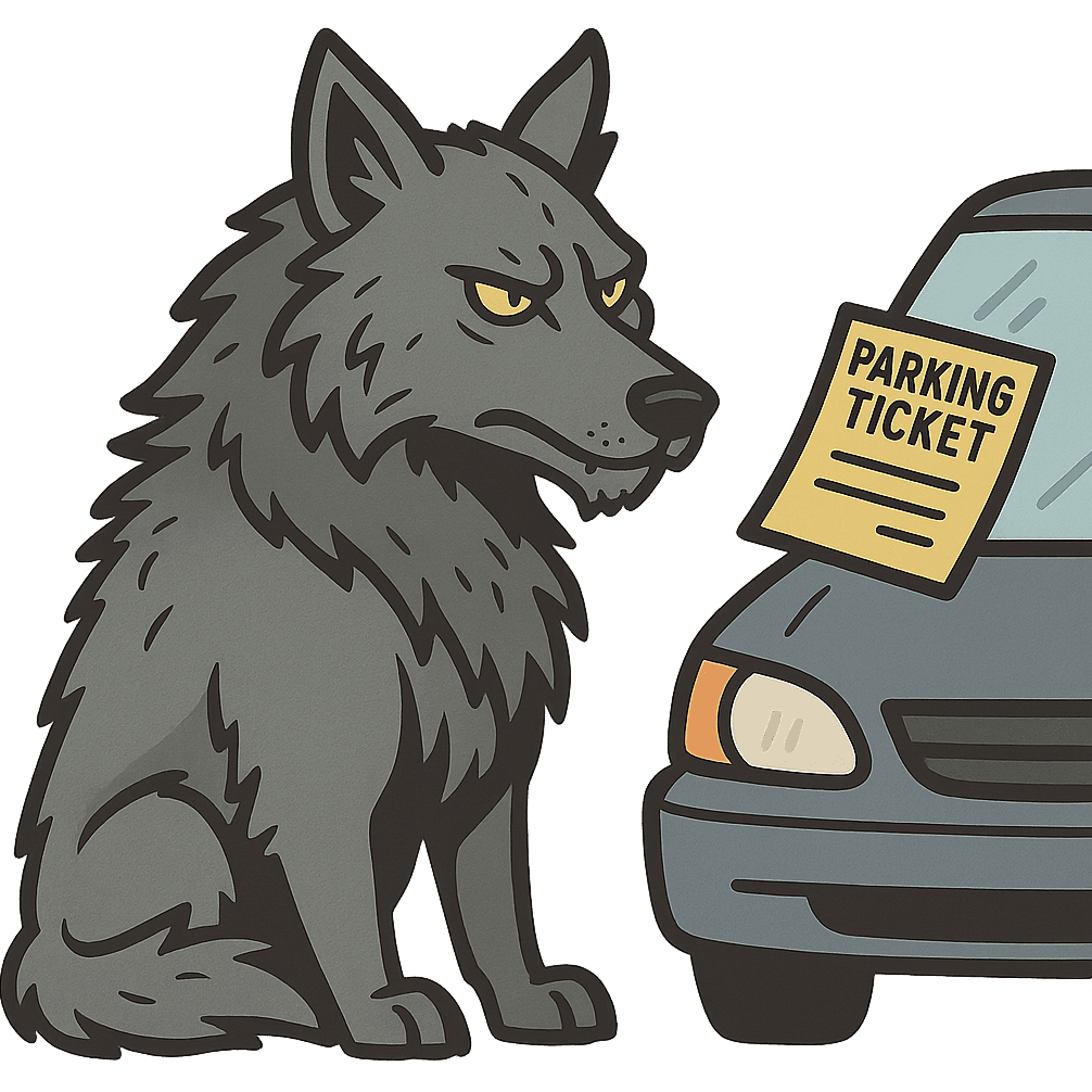 Dire Wolf Gets Parking Ticket