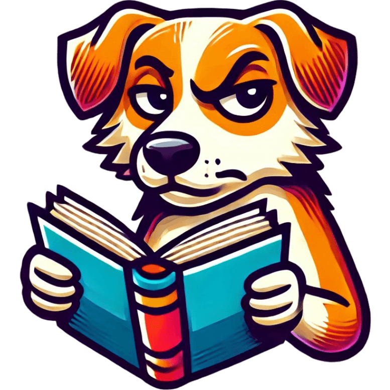 Dog Pretending to Read but Actually Judging You