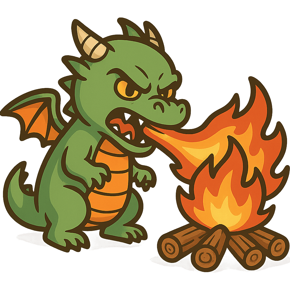 Dragon Starts Campfire