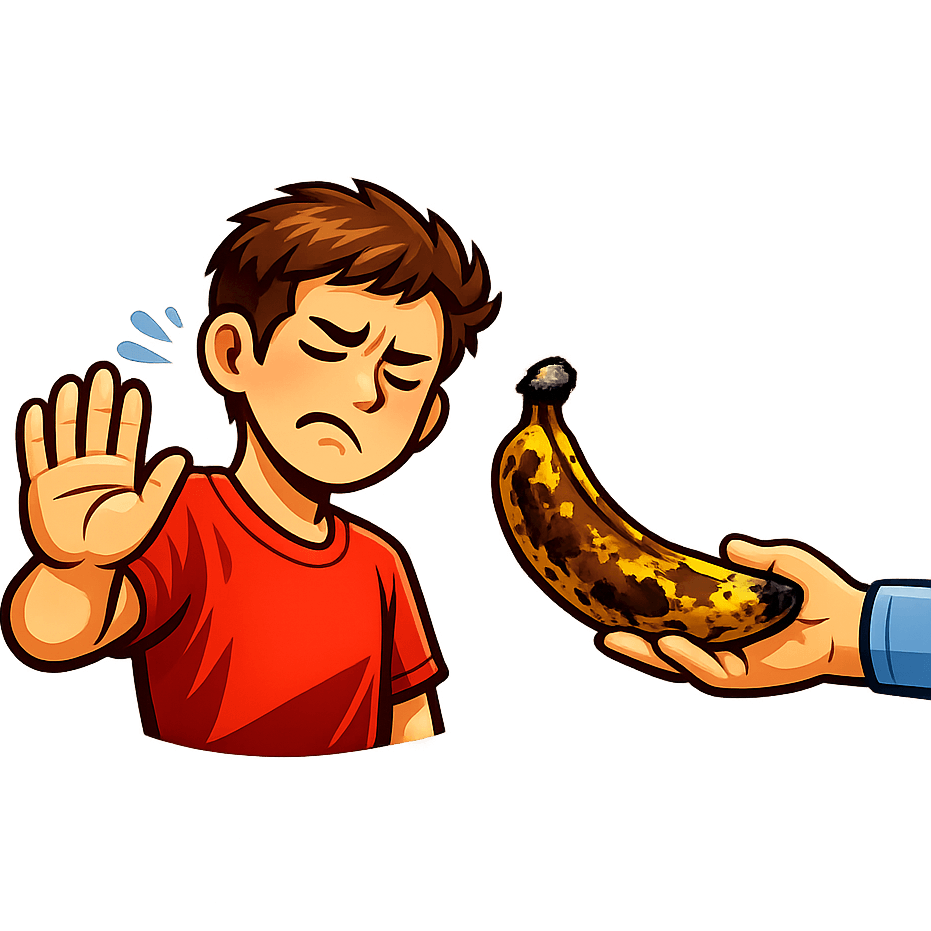 Guy Refuses Over-Ripe Banana