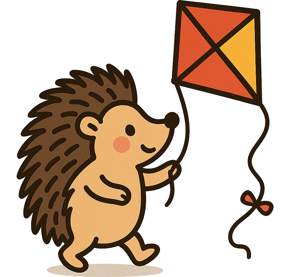 Hedgehog Flies Kite