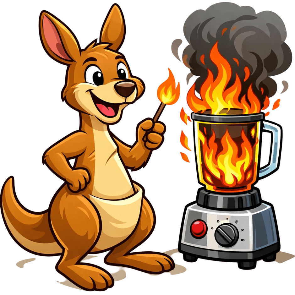 Kangaroo Lights Blender on Fire