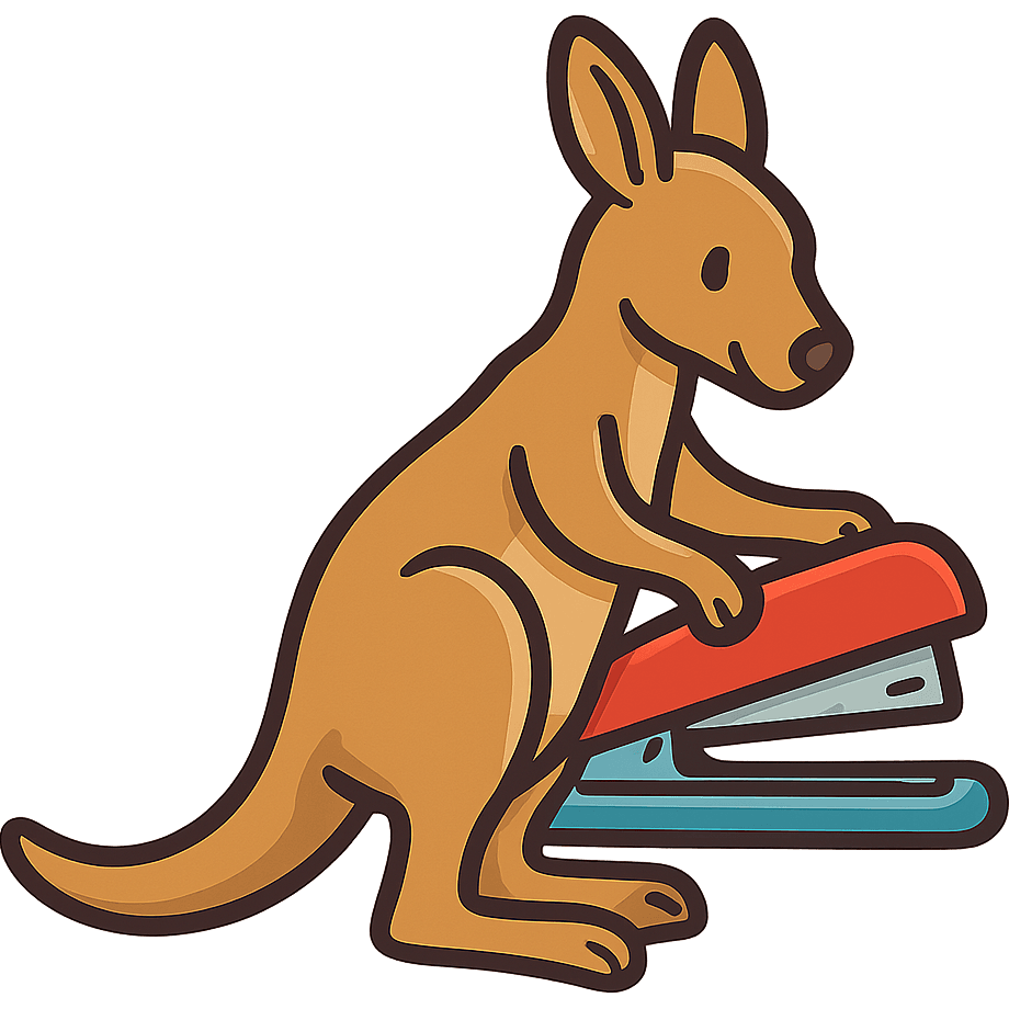 Kangaroo Uses Stapler