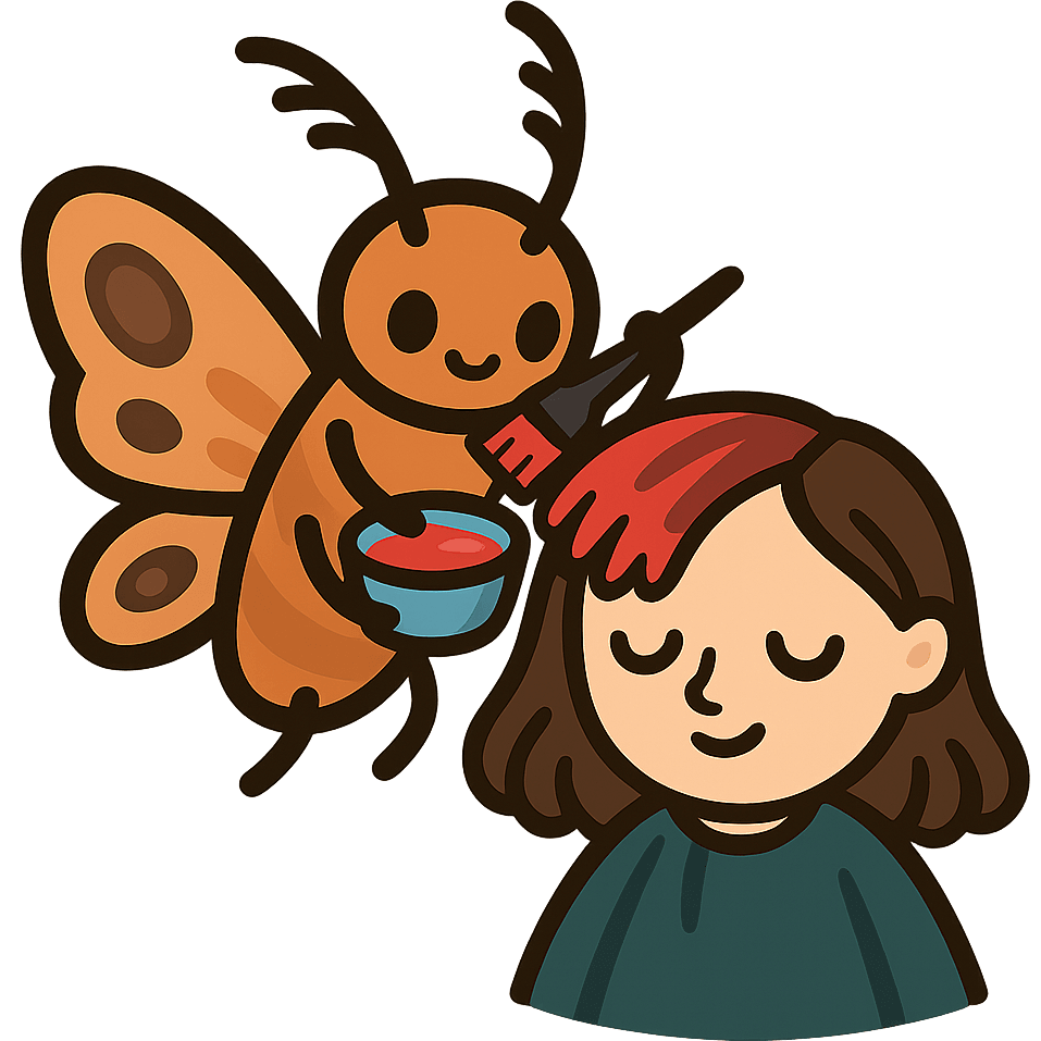 Moth Dyes Hair