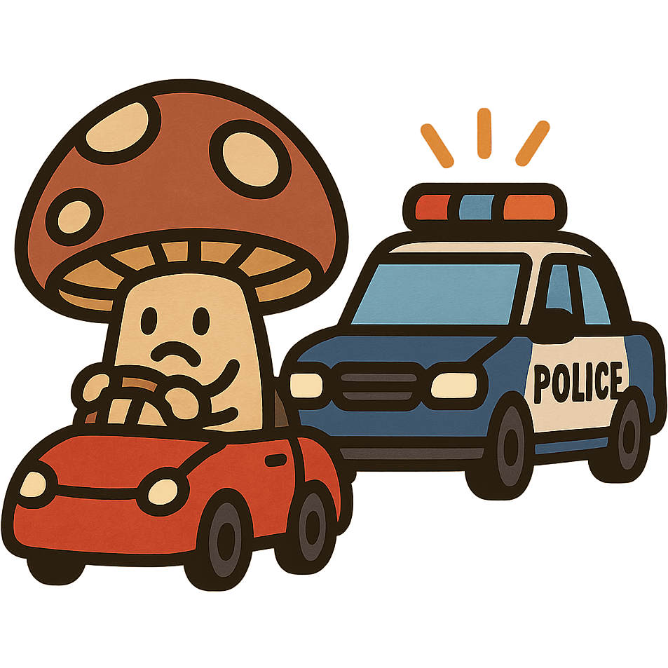 Mushroom Gets Pulled Over for Speeding