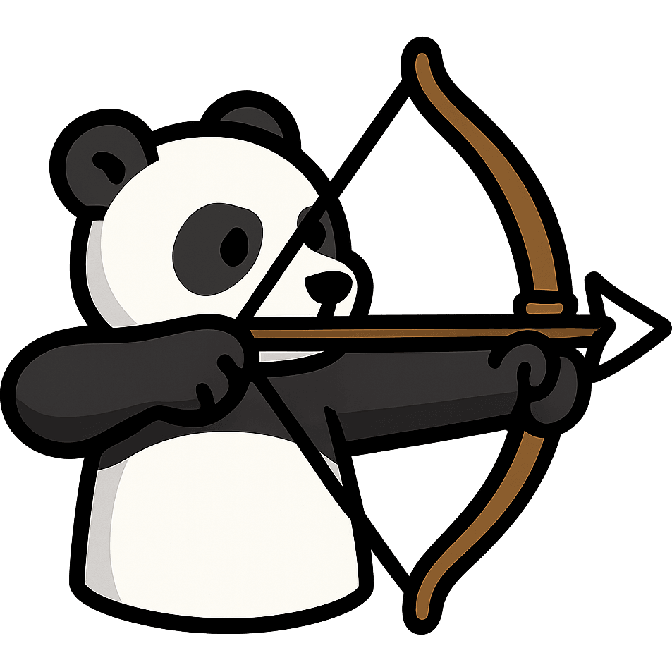 Panda Shoots Bow and Arrow