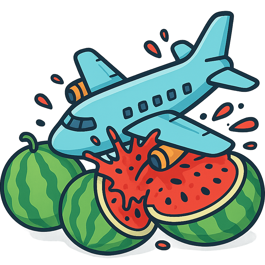 Plane Crashes into Watermelons