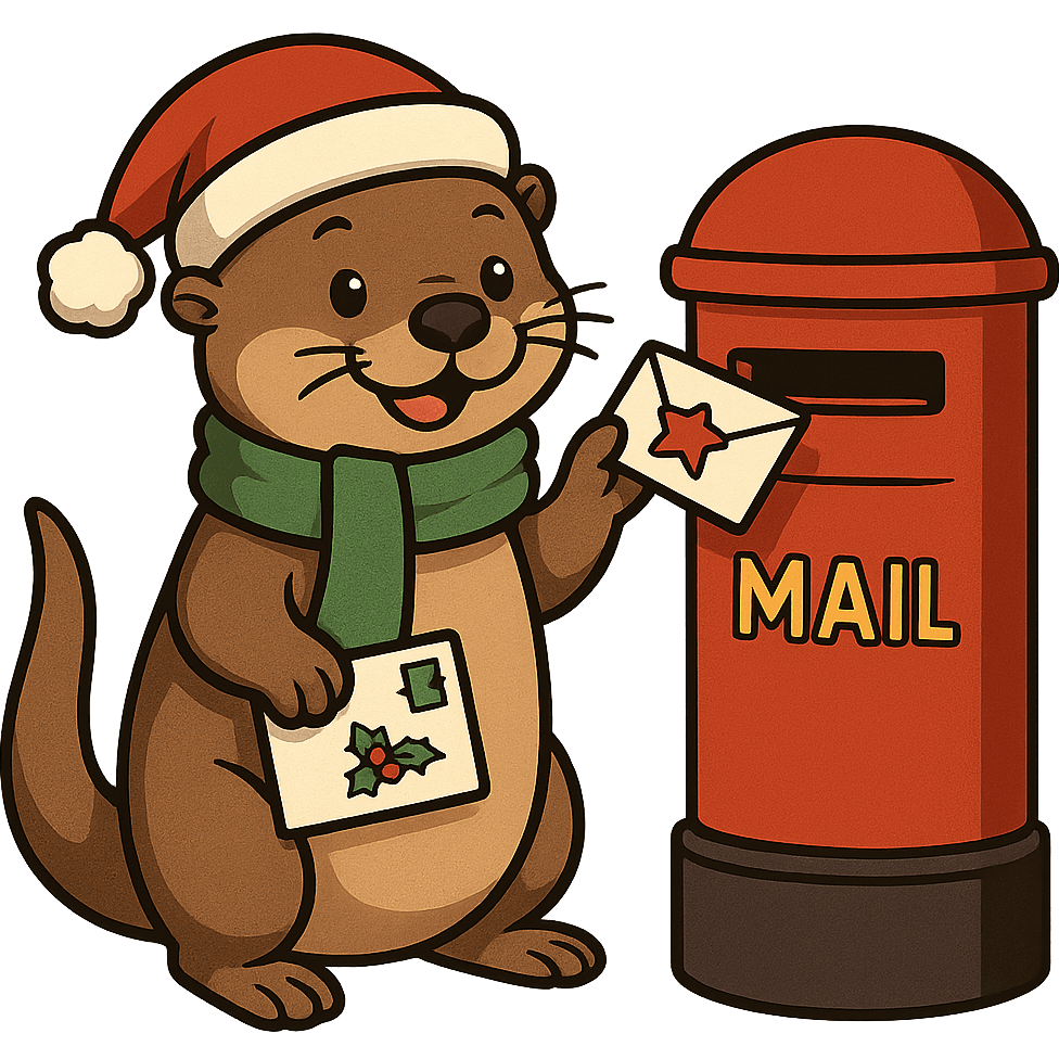 River Otter Mails Christmas Cards