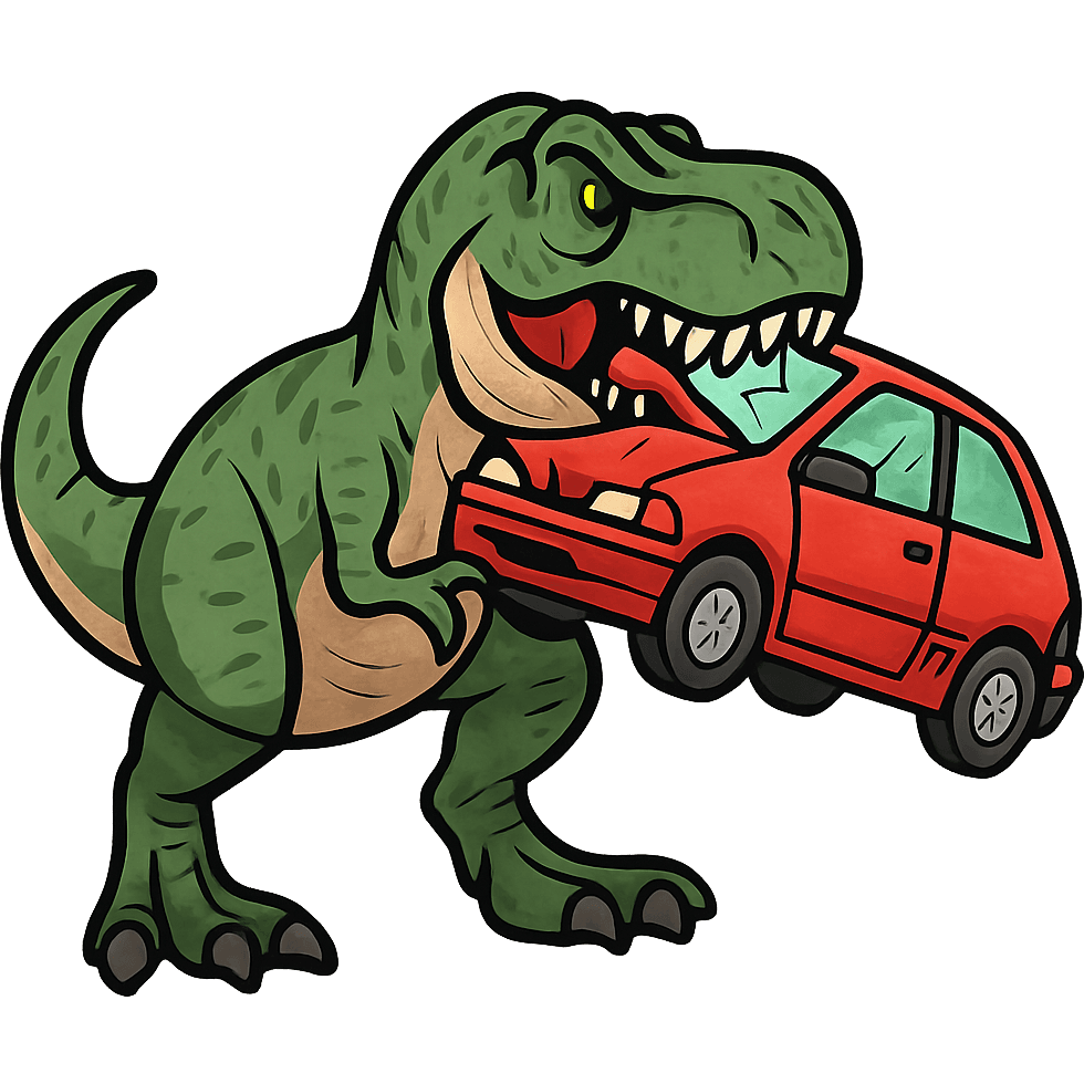 T-Rex Eats Geo Metro