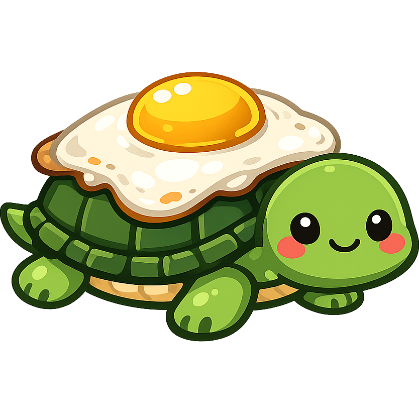 Turtle with Fried Egg on it